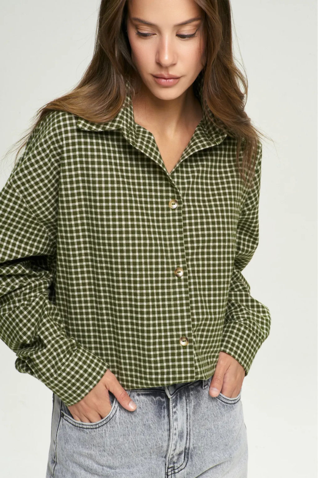 Рубашка Oversized в клетку Green