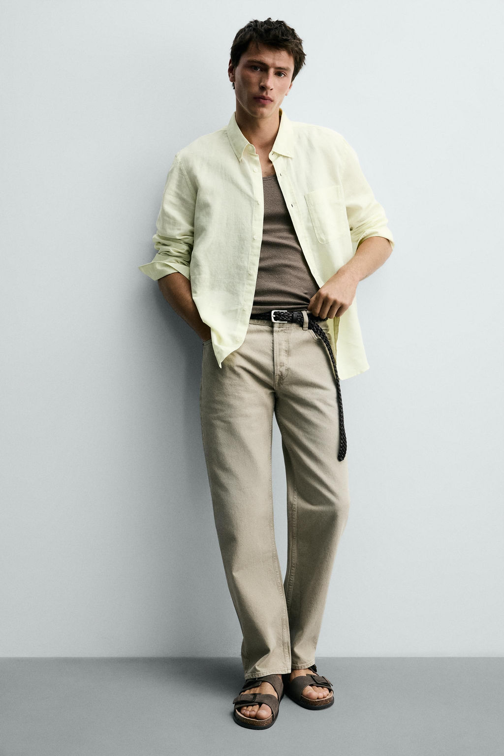 SANDALIA PIEL TIRAS / Gris Topo - Zara фото 2