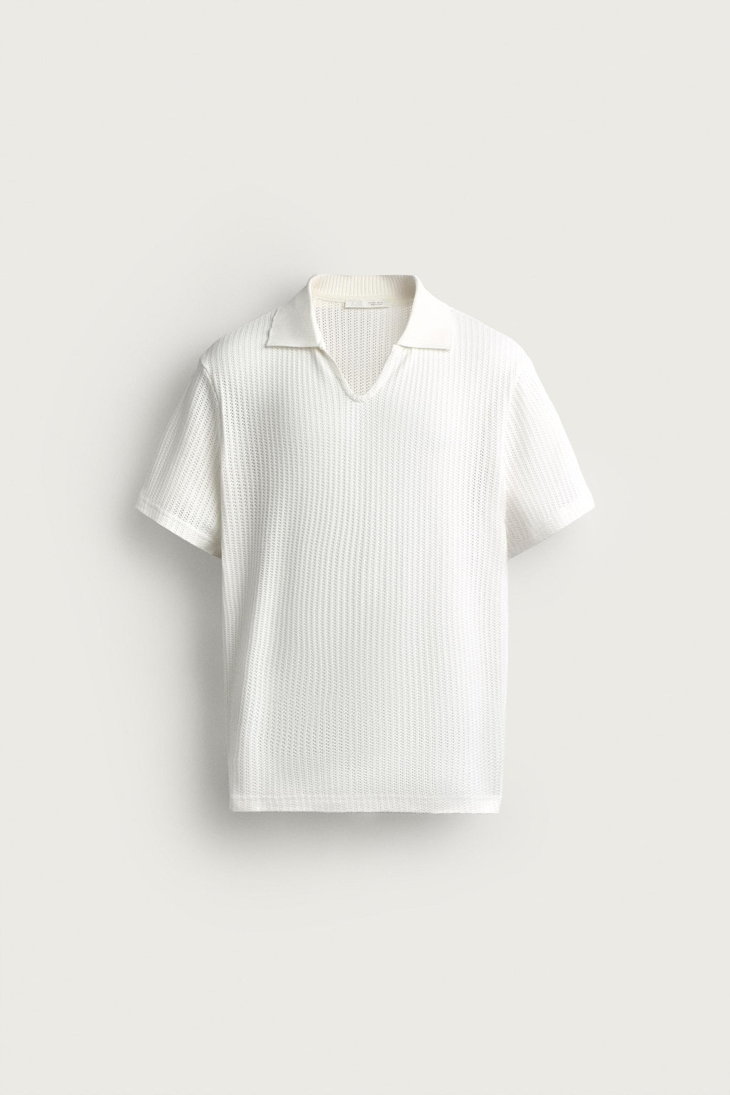 POLO REGULAR FIT ESTRUCTURA CALADOS / Blanco roto - Zara фото 5