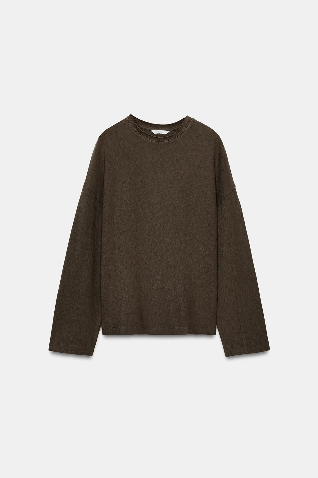 CAMISETA TEXTURA MANGA LARGA / Khaki - Zara фото 6