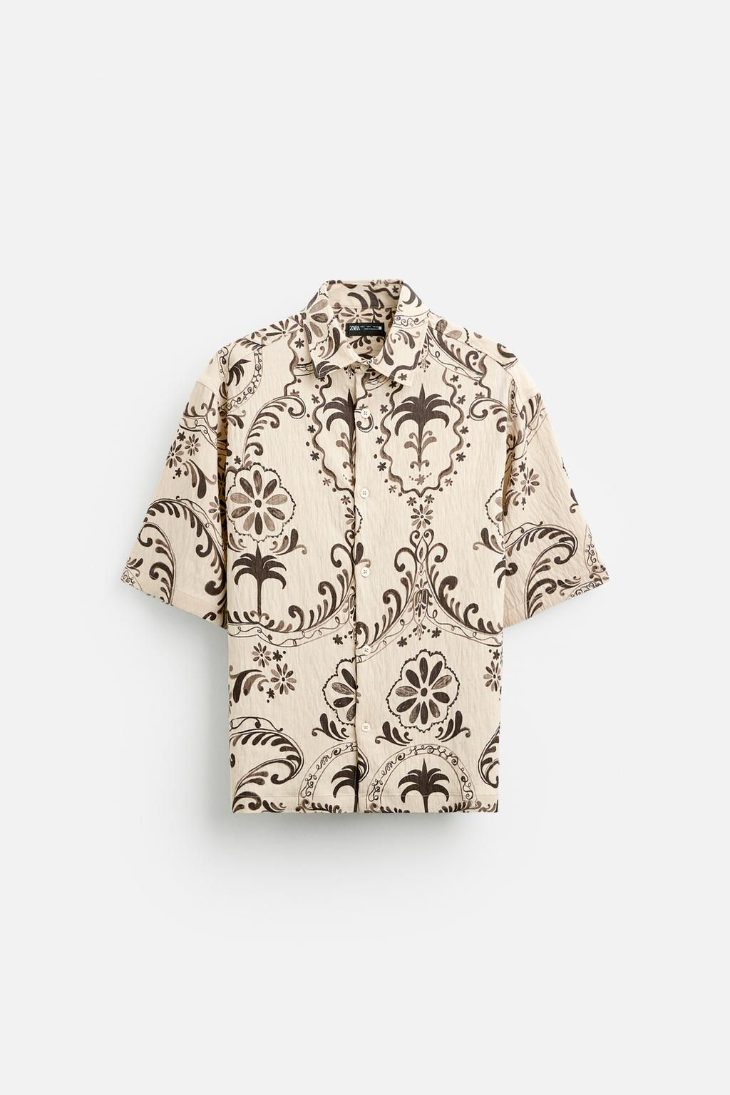 TEXTURED SHIRT WITH PRINT - Zara фото 6