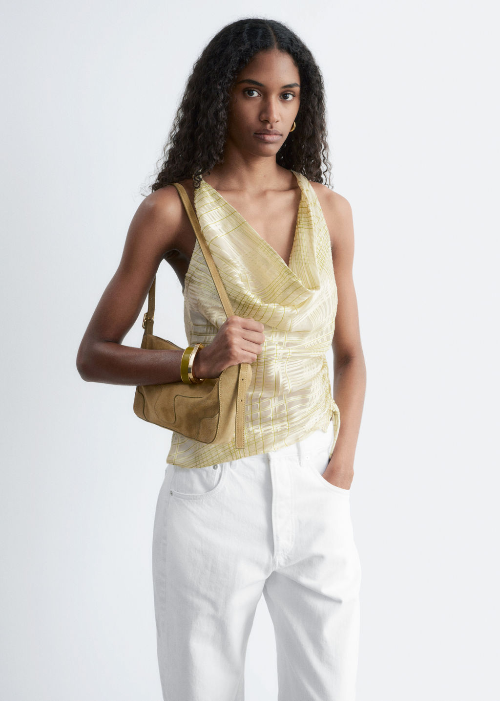 Top con cuello chal y cord?n de ajuste - H&m фото 4