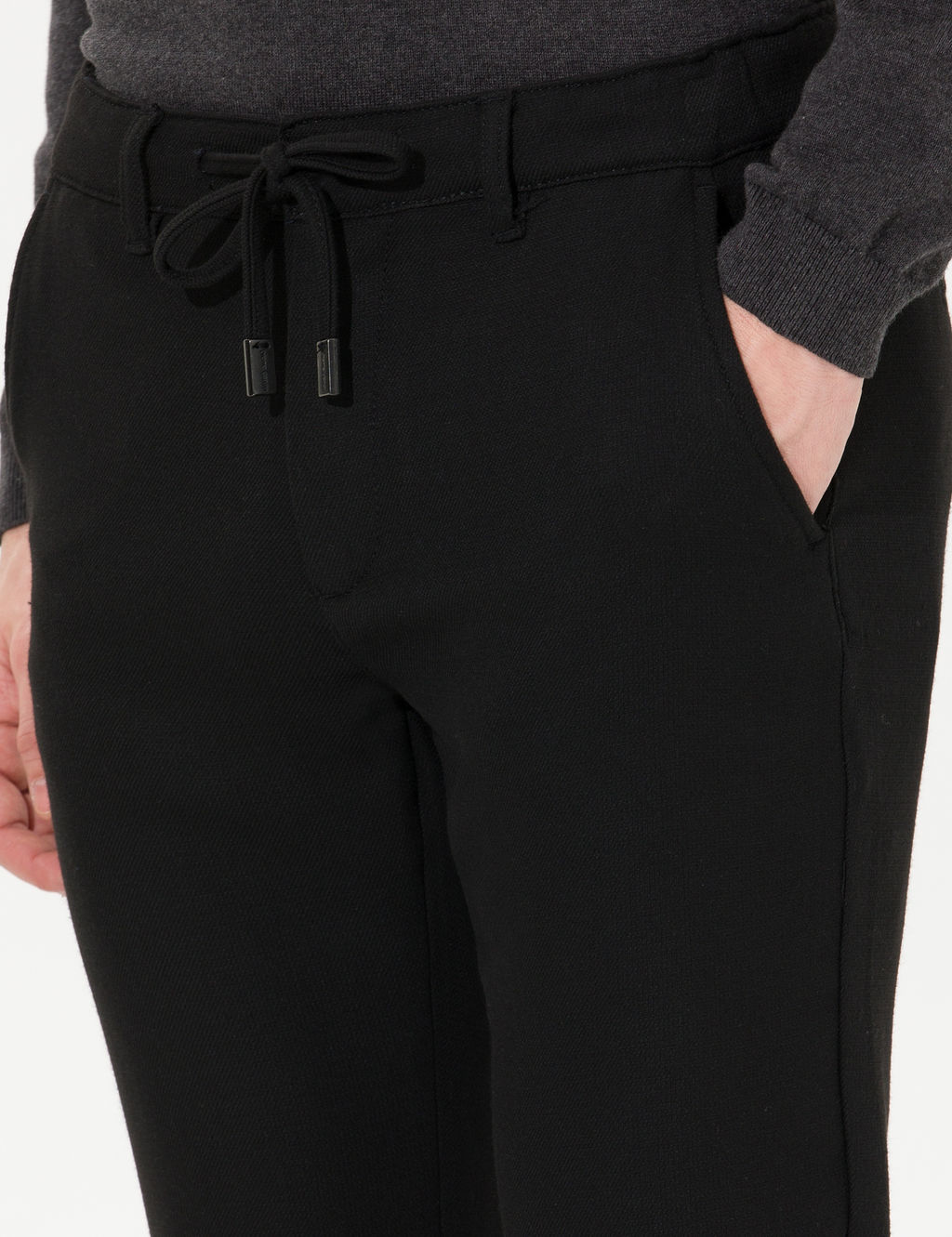 Siyah Slim Fit Kanvas Pantolon