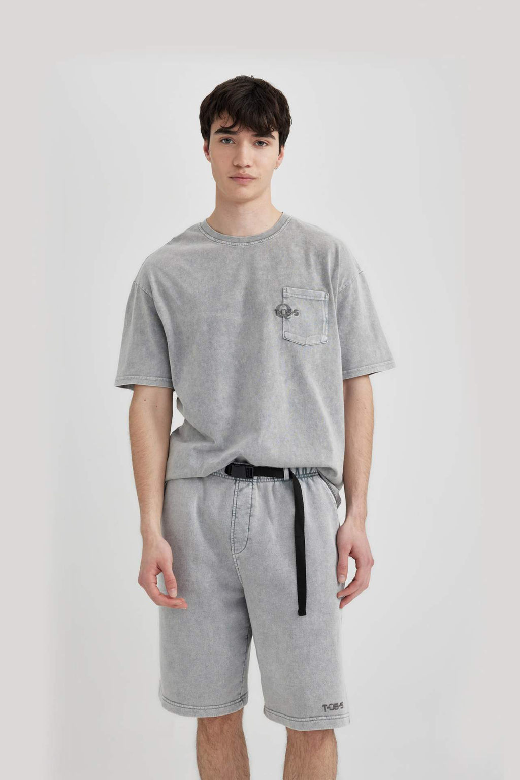 Boxy Fit Bisiklet Yaka Bask?l? K?sa Kollu Tisort - Defacto фото 7