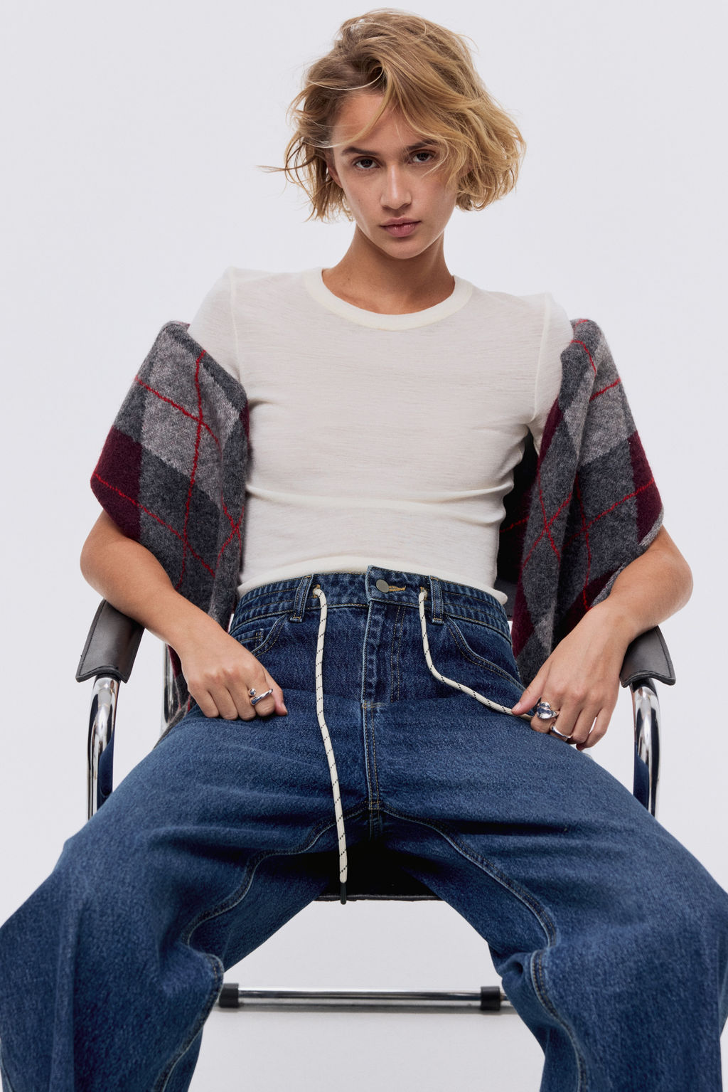 Vaquero holgado con cord?n de ajuste - H&m фото 4