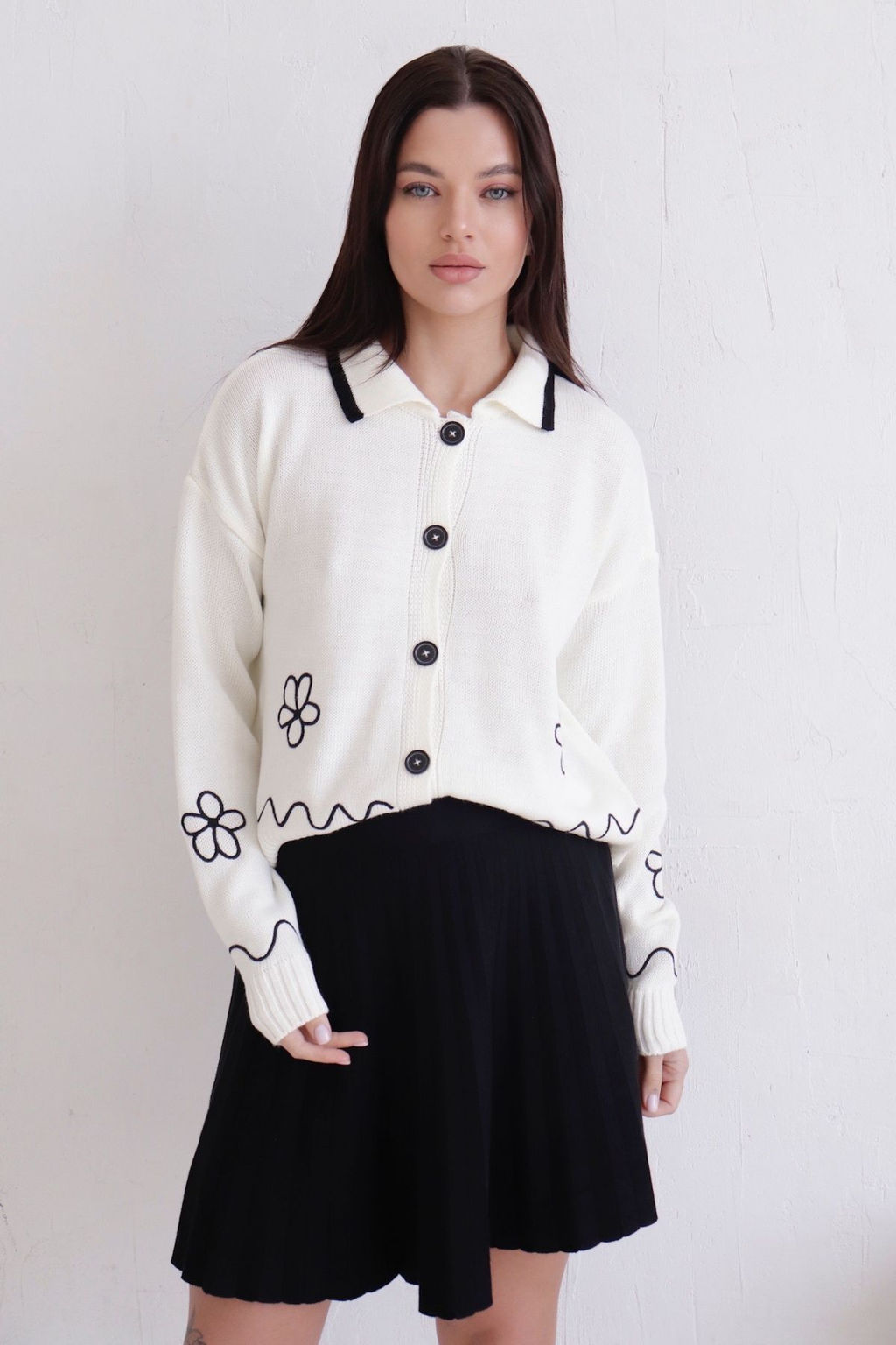 12068 Юбка чёрная вязаная - Martichelli фото 3