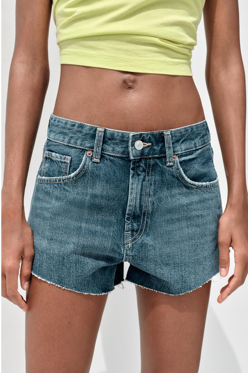 MID-WAIST TRF MINI DENIM SHORTS - Zara фото 11