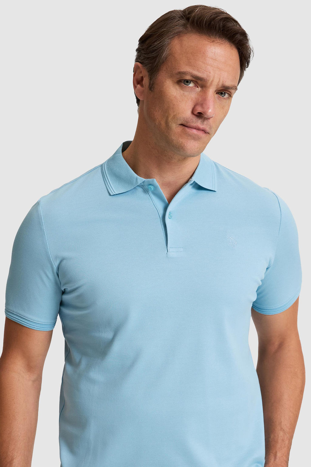 Erkek Mavi Regular Fit Polo Yaka Basic Ti__rt
