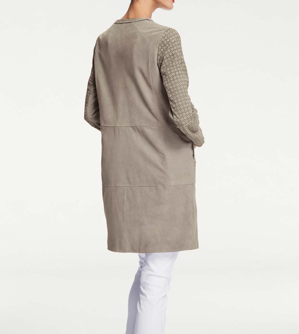 Кожаное пальто, песочное - Linea tesini фото 4