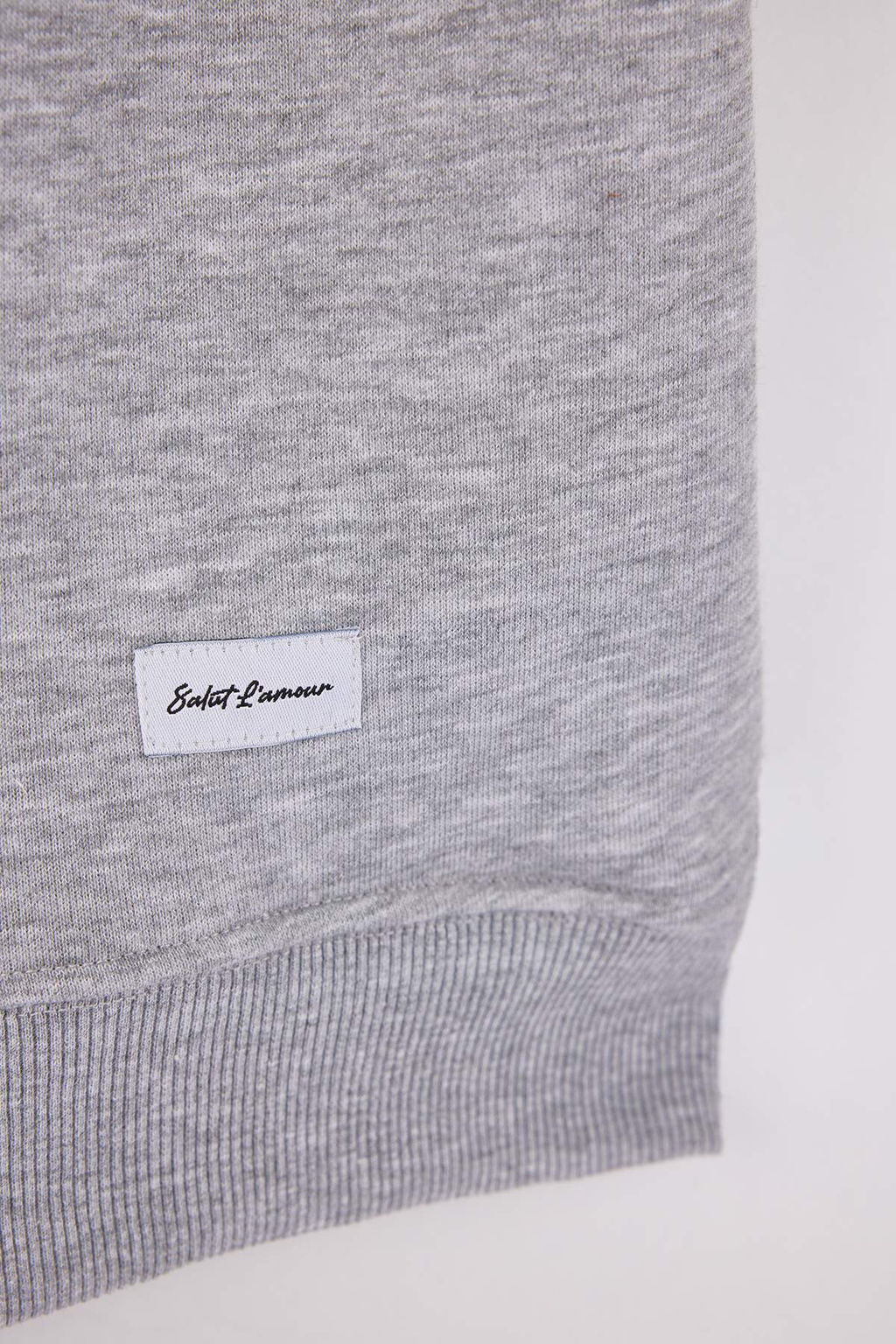 Gri Melanj Relaxed Kal?p Kolsuz Brode ve Dokuma Etiket Detayl? Orme Bluz TWOSS26BZ00233