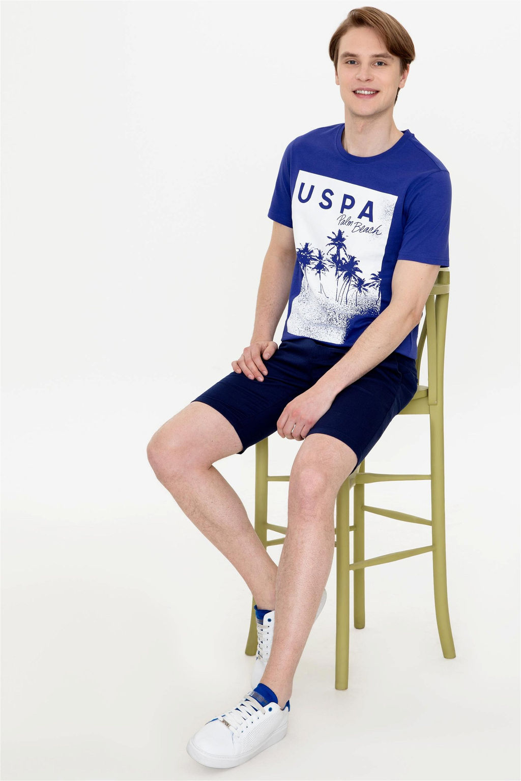 U. S. Polo Assn Мужская синяя футболка с круглым вырезом - U.s. polo assn фото 7