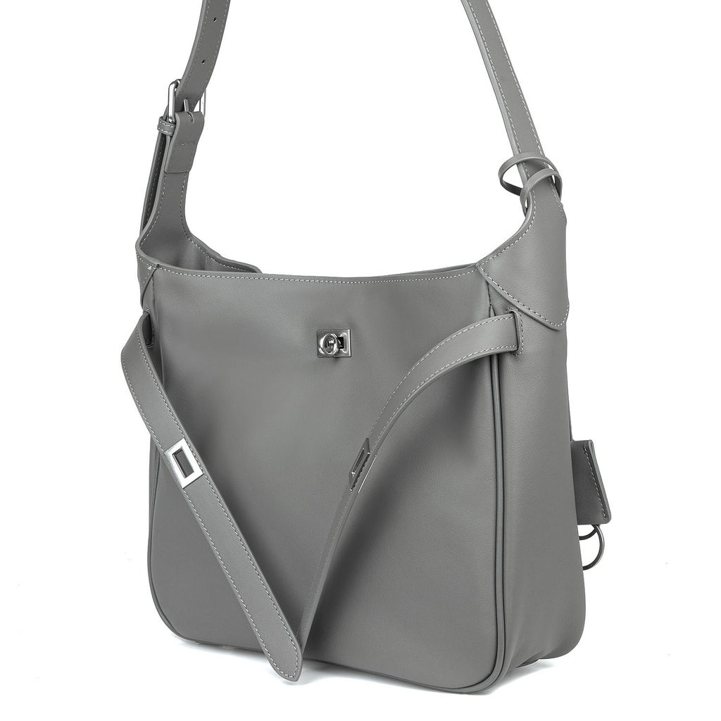 8033 grey, Женская кожаная сумка, Barcelo Biagi