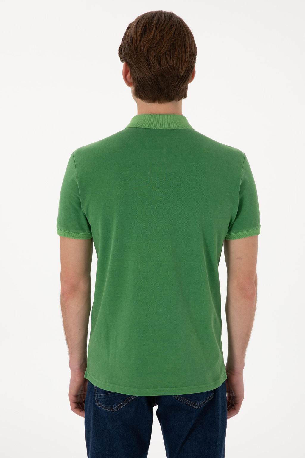 Erkek Slim Fit Polo Yaka Ye_il Y_kamal_ Basic Ti__rt Sepette S_rpriz _ndirim - U.s. polo assn фото 6