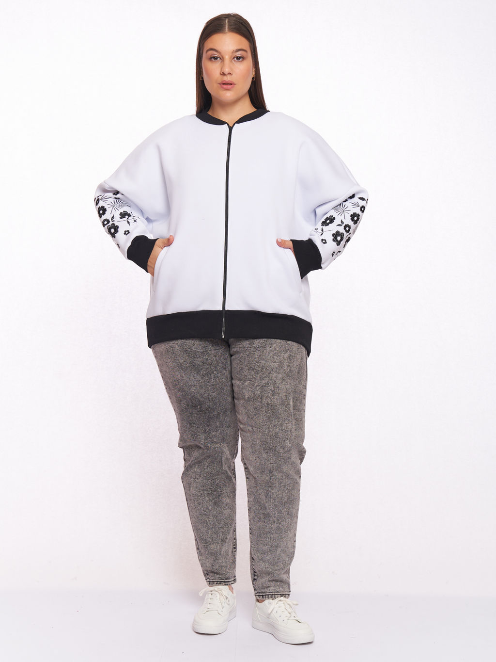 Бомбер с вышивкой GA02061WHT02 - Артесса фото 7