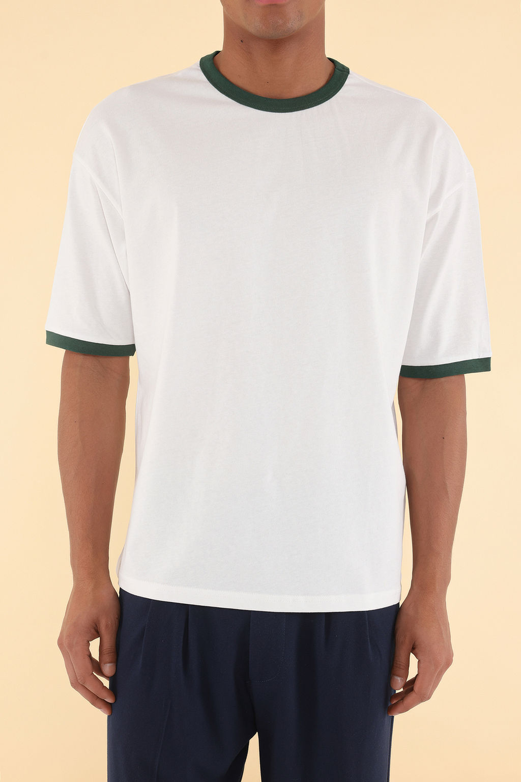 TRENDYOL MAN Unisex Saks Oversize/Genis Kesim Kollar? Seritli %100 Pamuklu T-Shirt TMNSS25TS00099 - Trendyolmilla фото 4