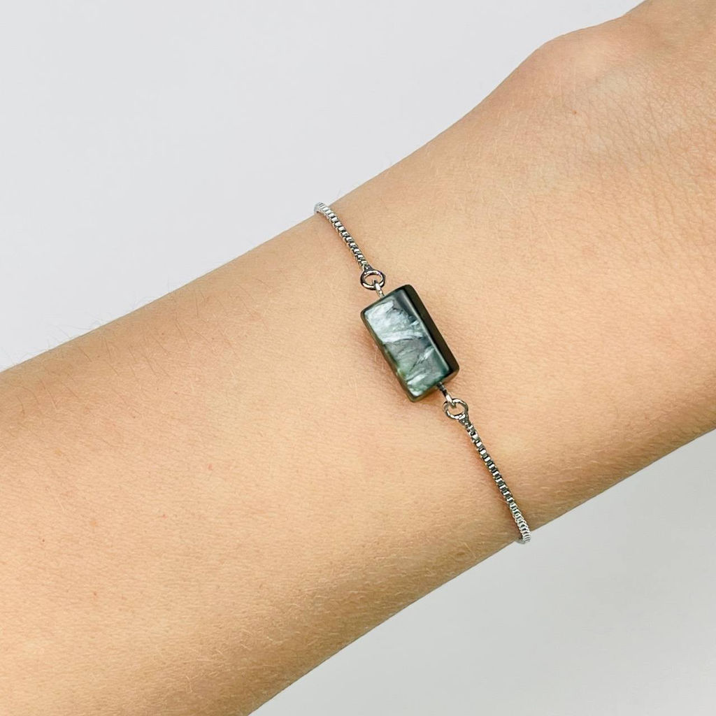 Браслет регулируемый с камнем Серафинит