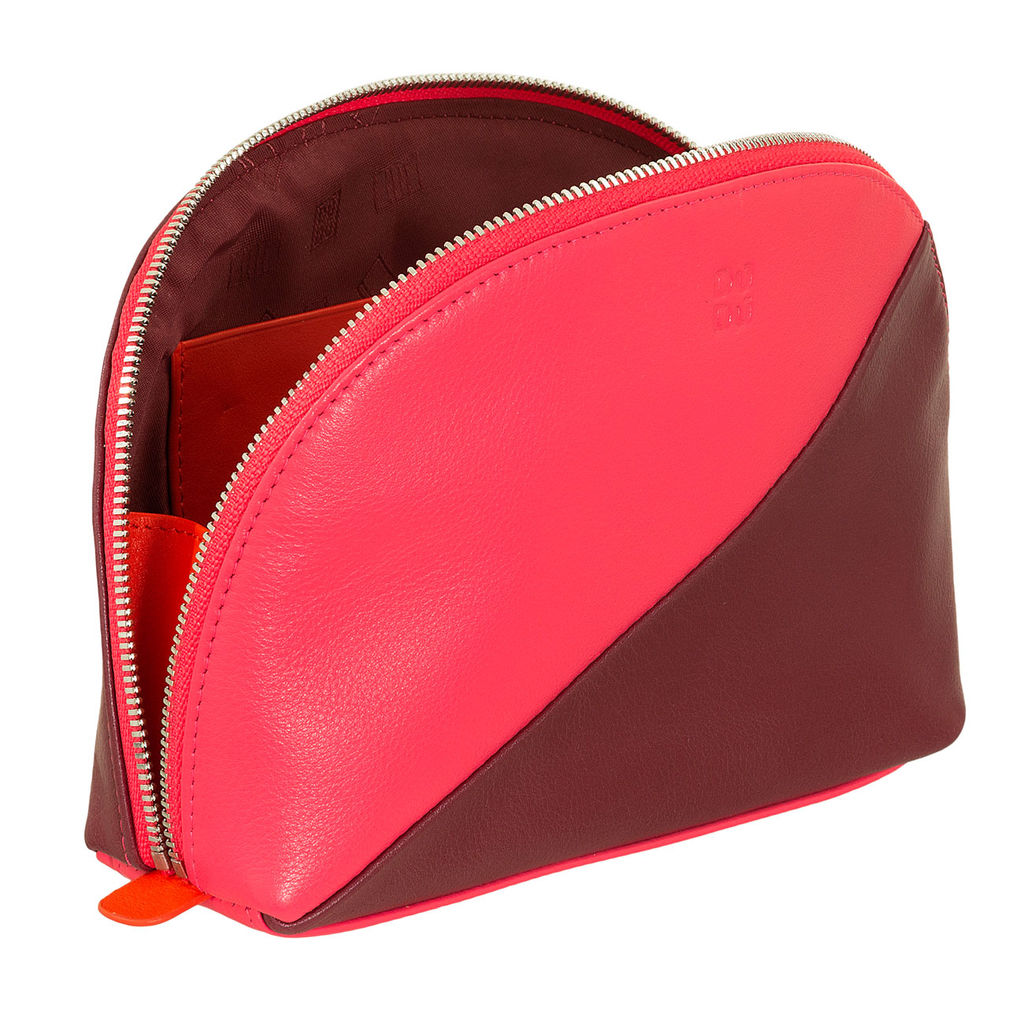 Итальянская кожаная косметичка DuDu серии Antille | малиновый пэчворк - Dudubags фото 3