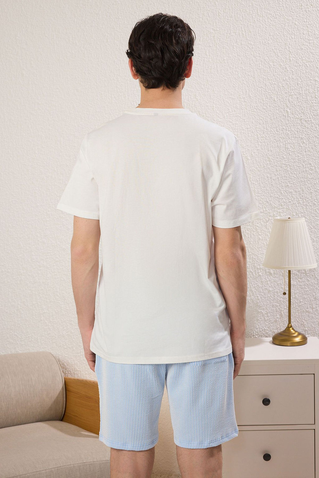 TRENDYOL MAN Siyah Unisex Ekru Regular Fit Koala Nak?sl? Cizgili Orme Pijama Tak?m? TMNSS25PT00007 - Trendyolmilla фото 11