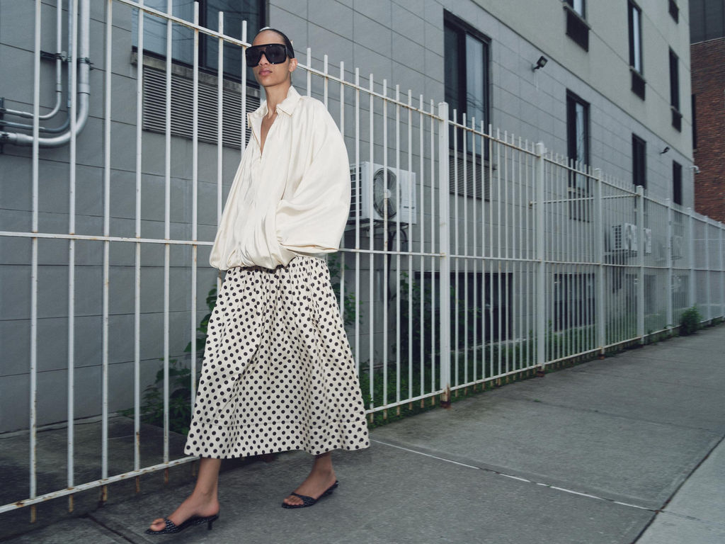ZW COLLECTION POLKA DOT MIDI SKIRT - Zara фото 6