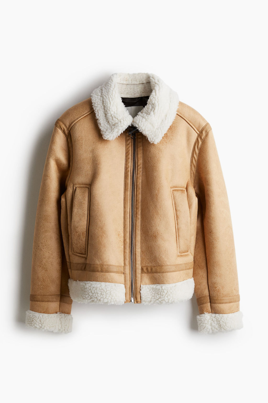 Teddy-lined aviator jacket - H&m фото 5