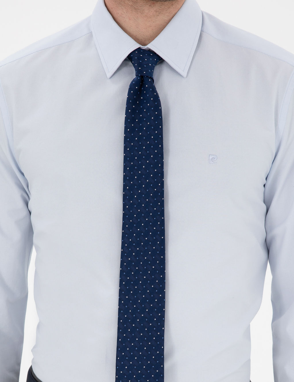 A__k Mavi Slim Fit Uzun Kollu Basic G_mlek
