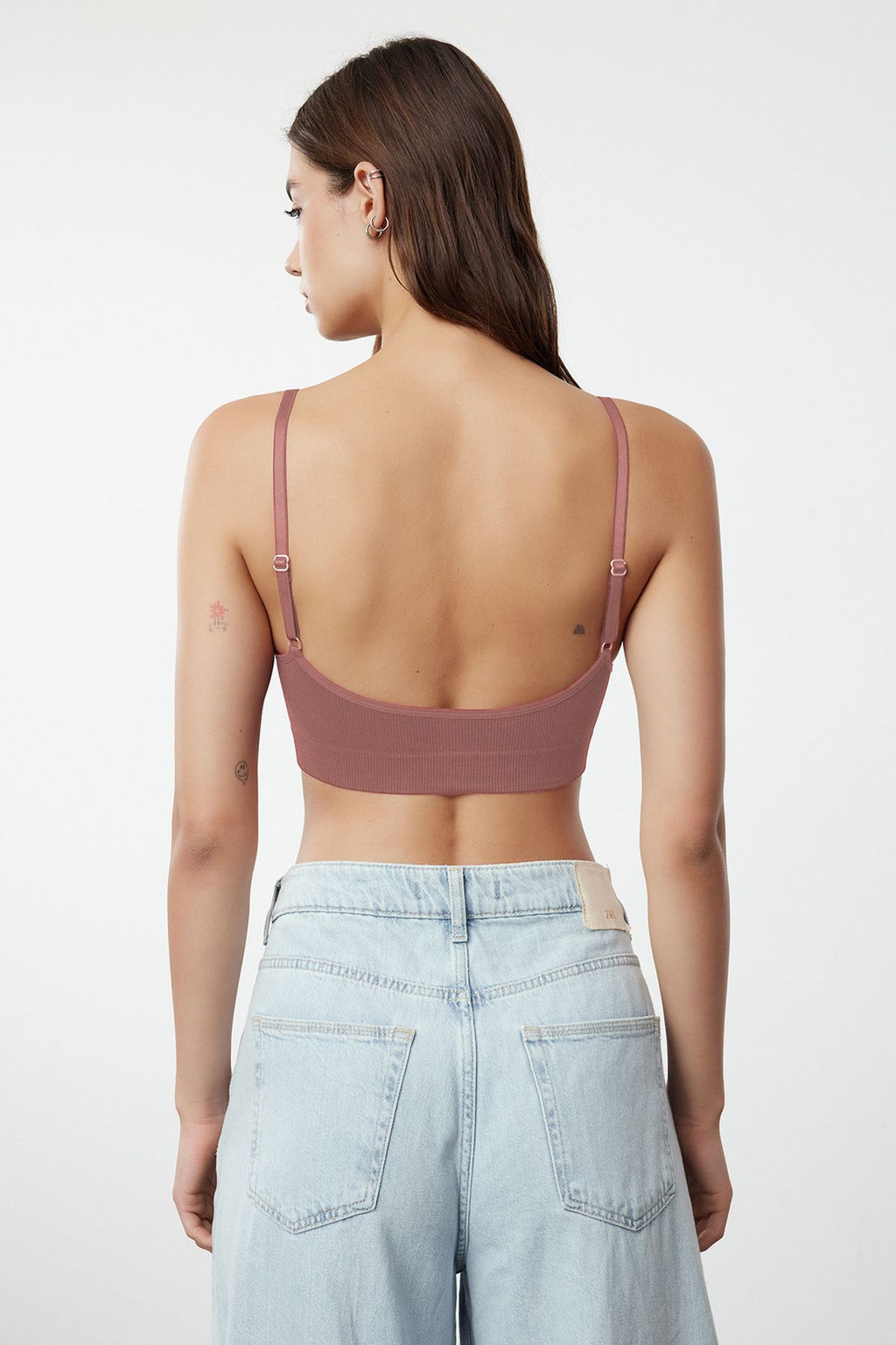 TRENDYOLMILLA Ekru Seamless/Dikissiz Ip Ask?l? Balensiz Kaps?z Bralette Orme Sutyen THMAW22SU0030 фото 42