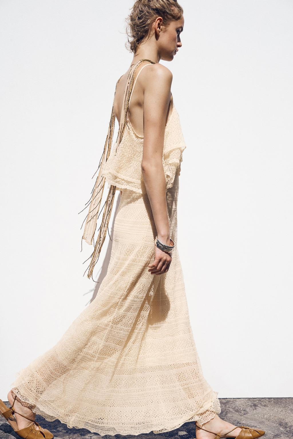 POINTELLE KNIT RUFFLED DRESS - Zara фото 6