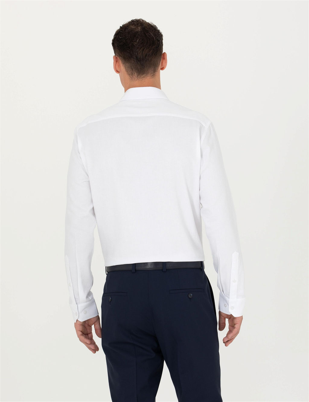 Beyaz Slim Fit Uzun Kollu G_mlek