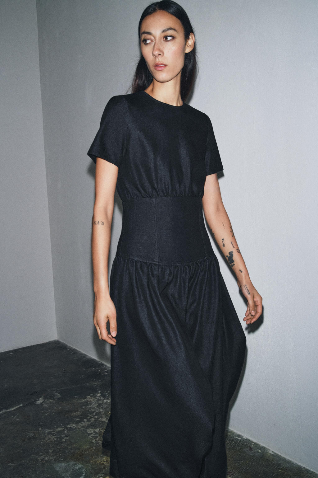 ZW COLLECTION DENIM MIDI DRESS - Zara фото 2