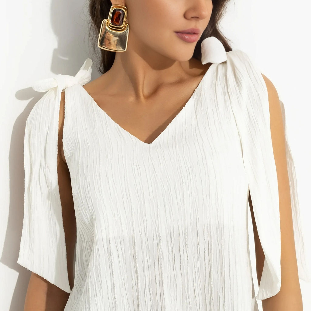 Топ из жатой ткани, Ты мой идеал (белый) - Charutti фото 10