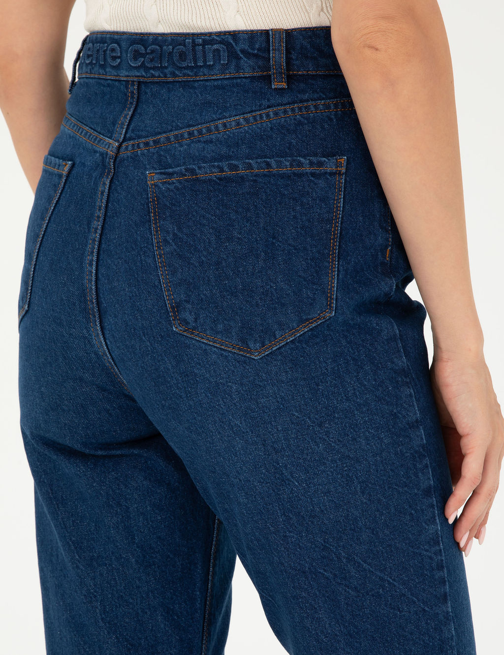 Koyu _ndigo Mom Fit Jean Pantolon
