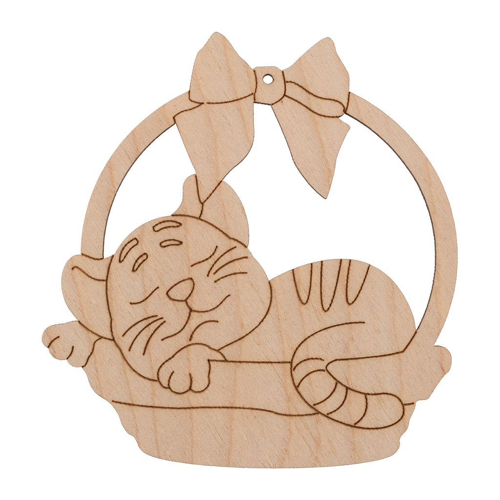 Заготовка для декорирования Mr. Carving ВД-987 Подвеска Тигренок фанера 10 х 9.5 х 0.4 см