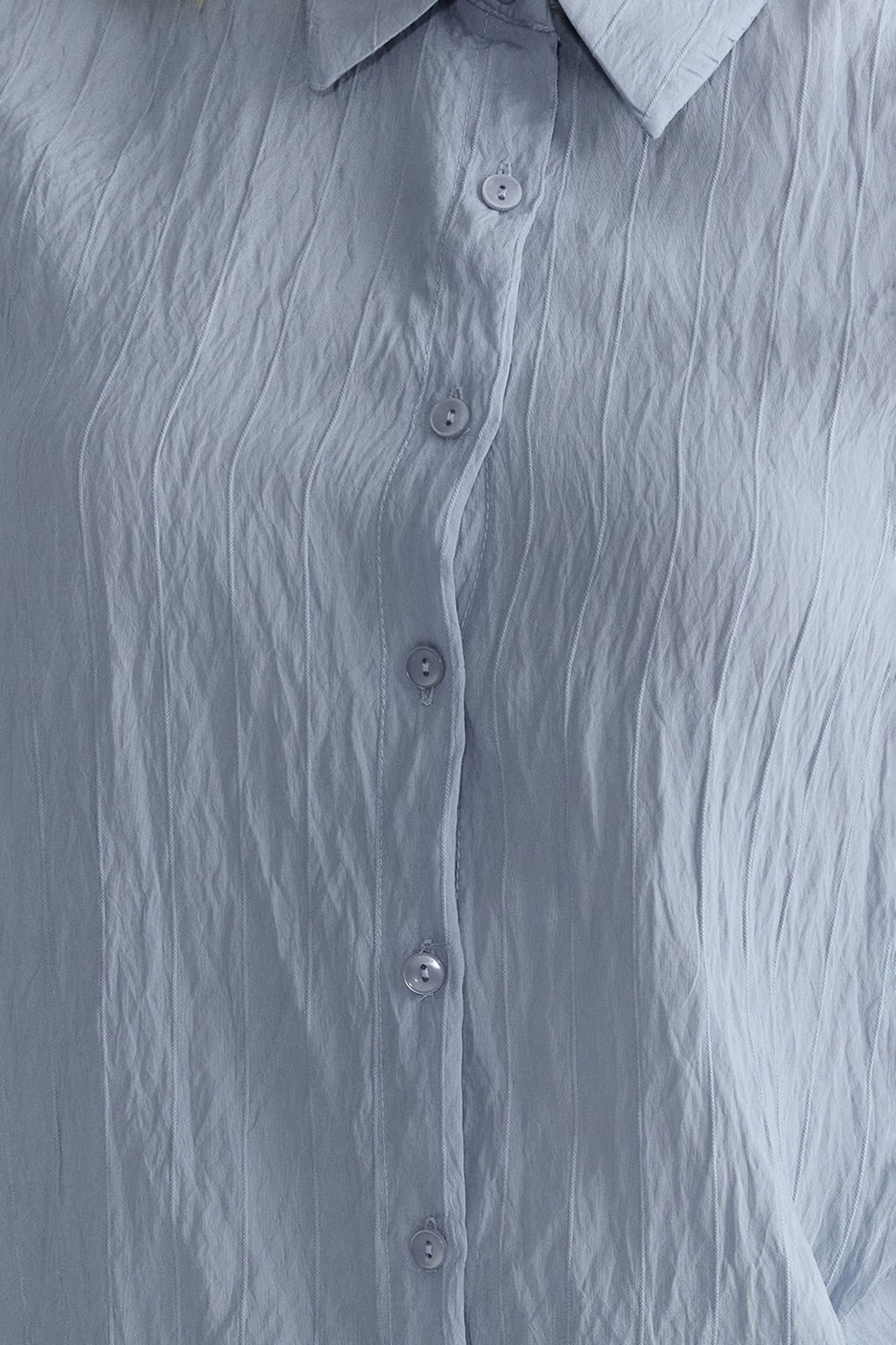 TRENDYOLMILLA Beyaz Cizgili Dokulu Kumas Regular Normal Kal?p Dokuma Gomlek TWOSS25GO00013  фото 4