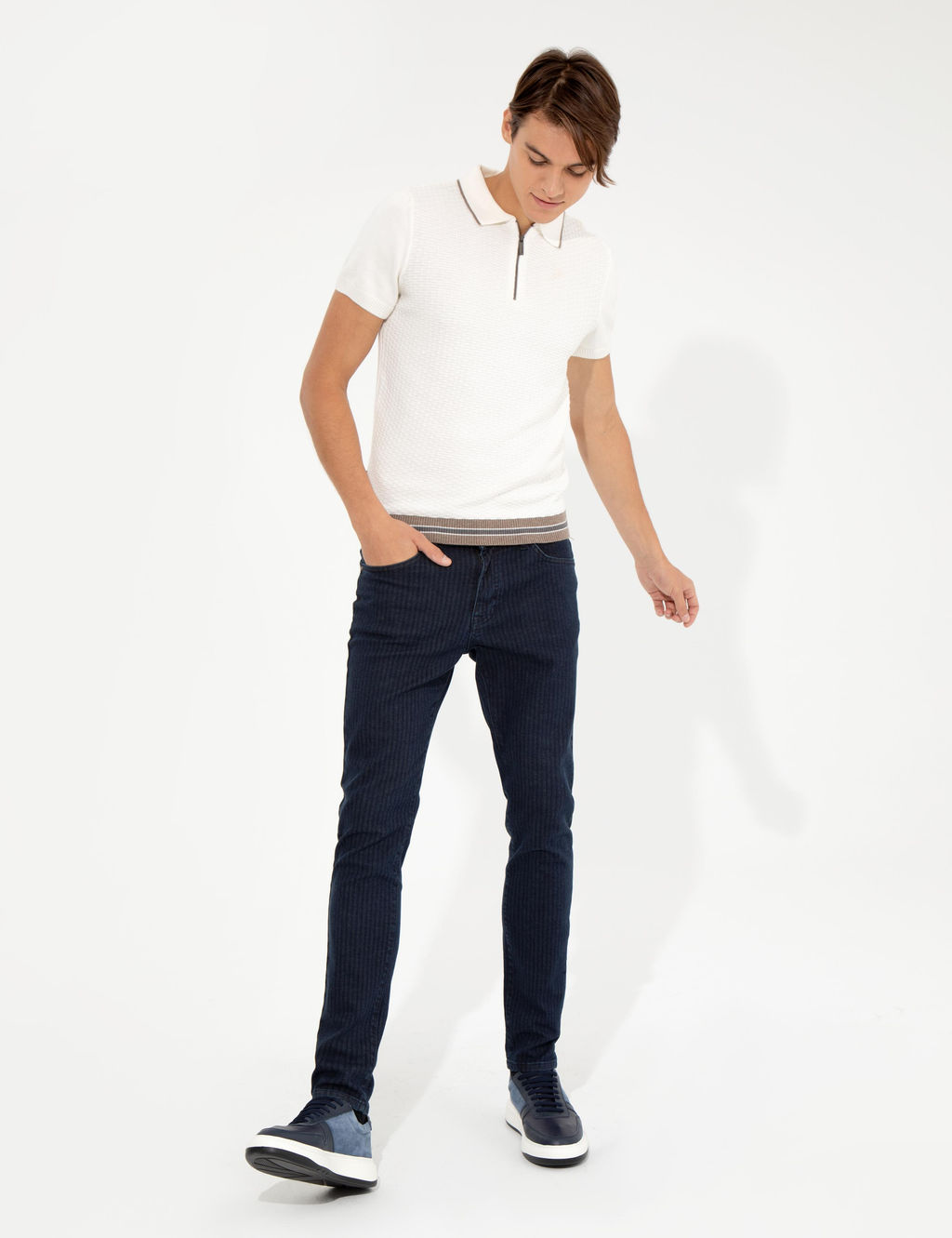 Lacivert Slim Fit Jean Pantolon