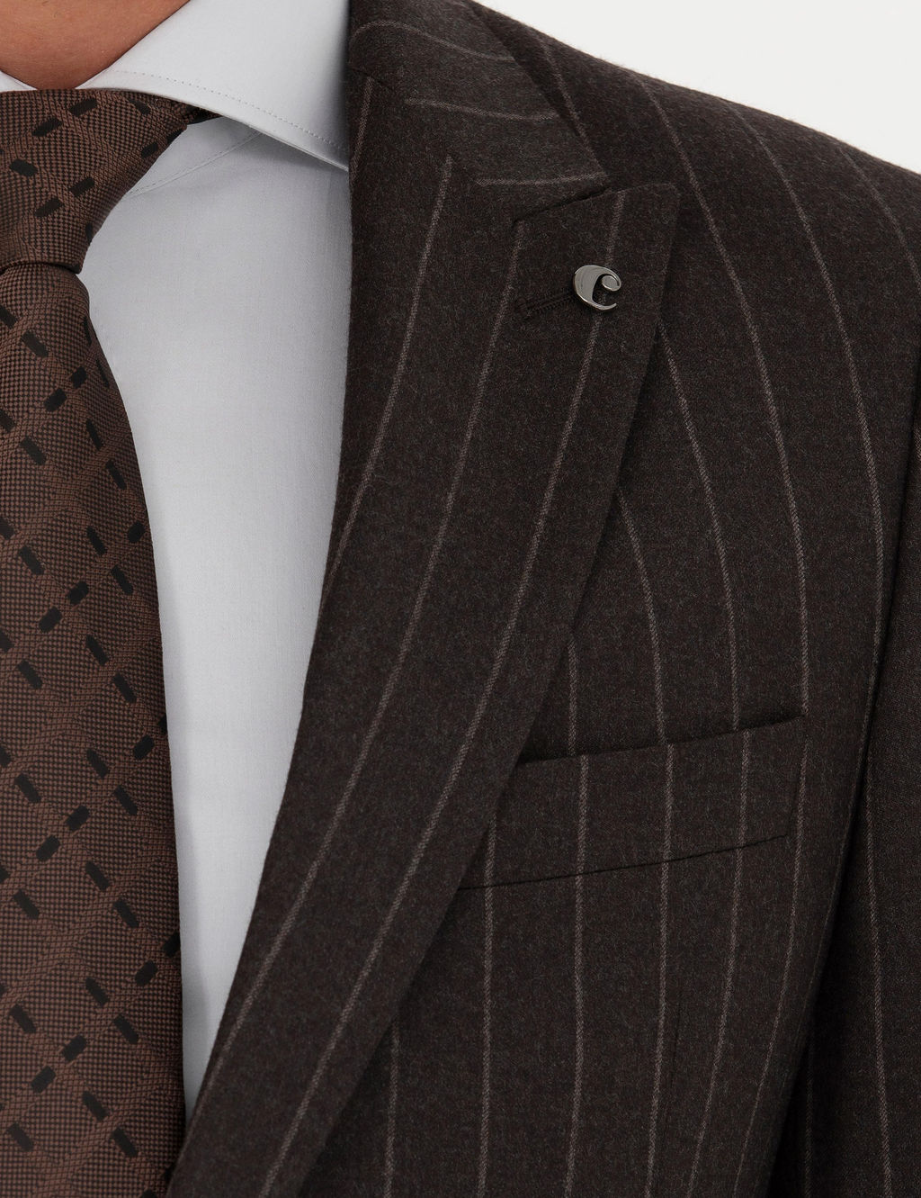 Коричневый зауженный костюм - Cacharel фото 7