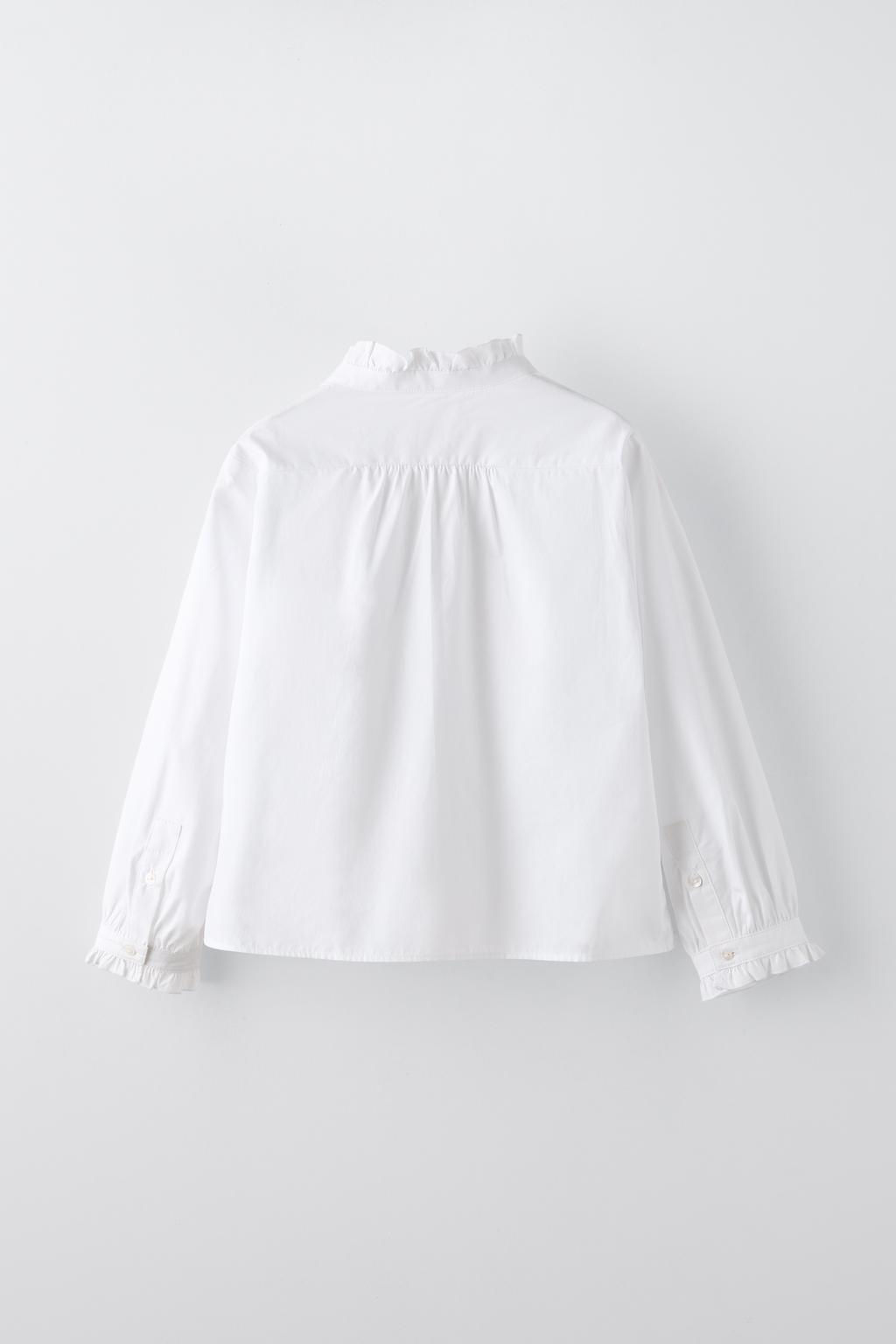 RUFFLED POPLIN SHIRT - Zara фото 3