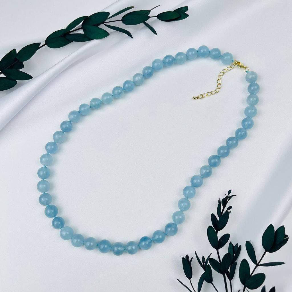 Бусы с Аквамарином 46 см +