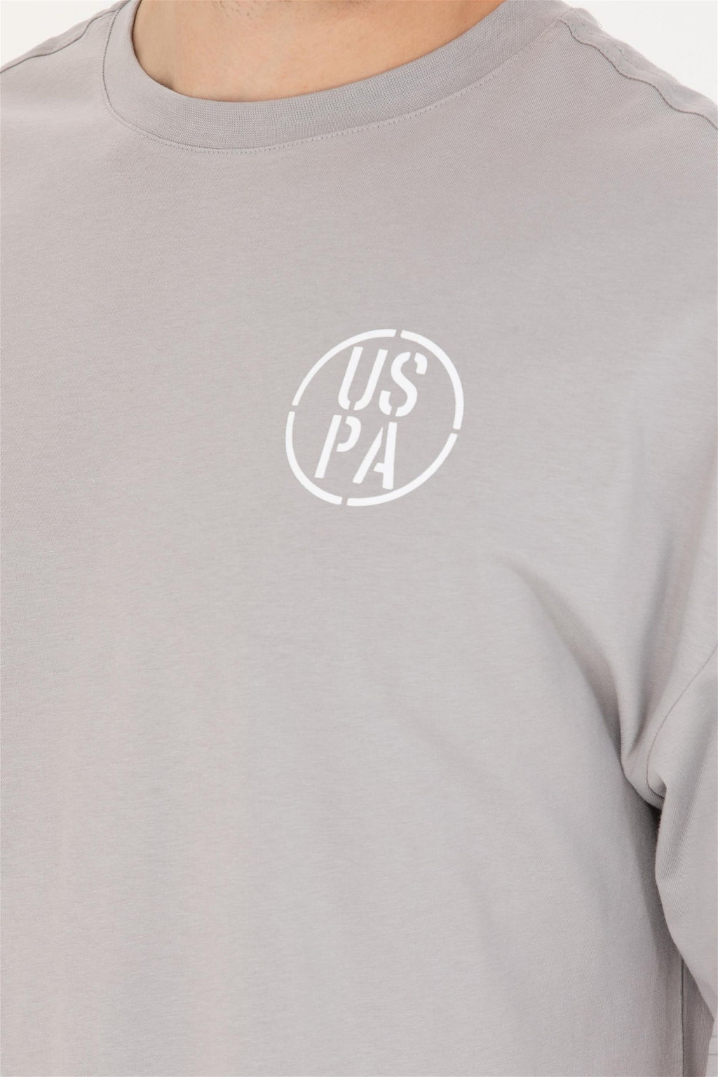 U. S. Polo Assn Мужская серая длинная футболка с круглым вырезом Неожиданная скидка в корзине - U.s. polo assn фото 7