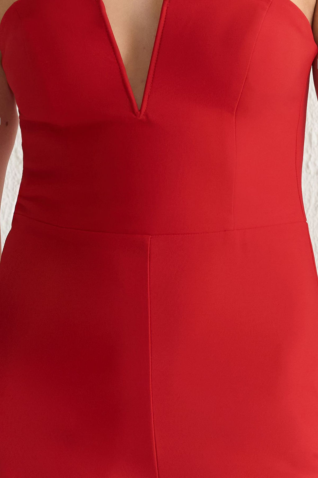 TRENDYOLMILLA Siyah V Yaka Straplez Dokuma Tulum TPRSS25TU00004  фото 5