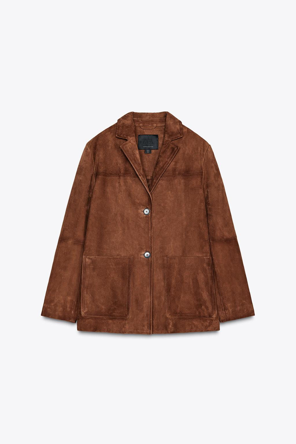 ZW COLLECTION LIMITED EDITION 100% SUEDE OVERSIZE BLAZER - Zara фото 7