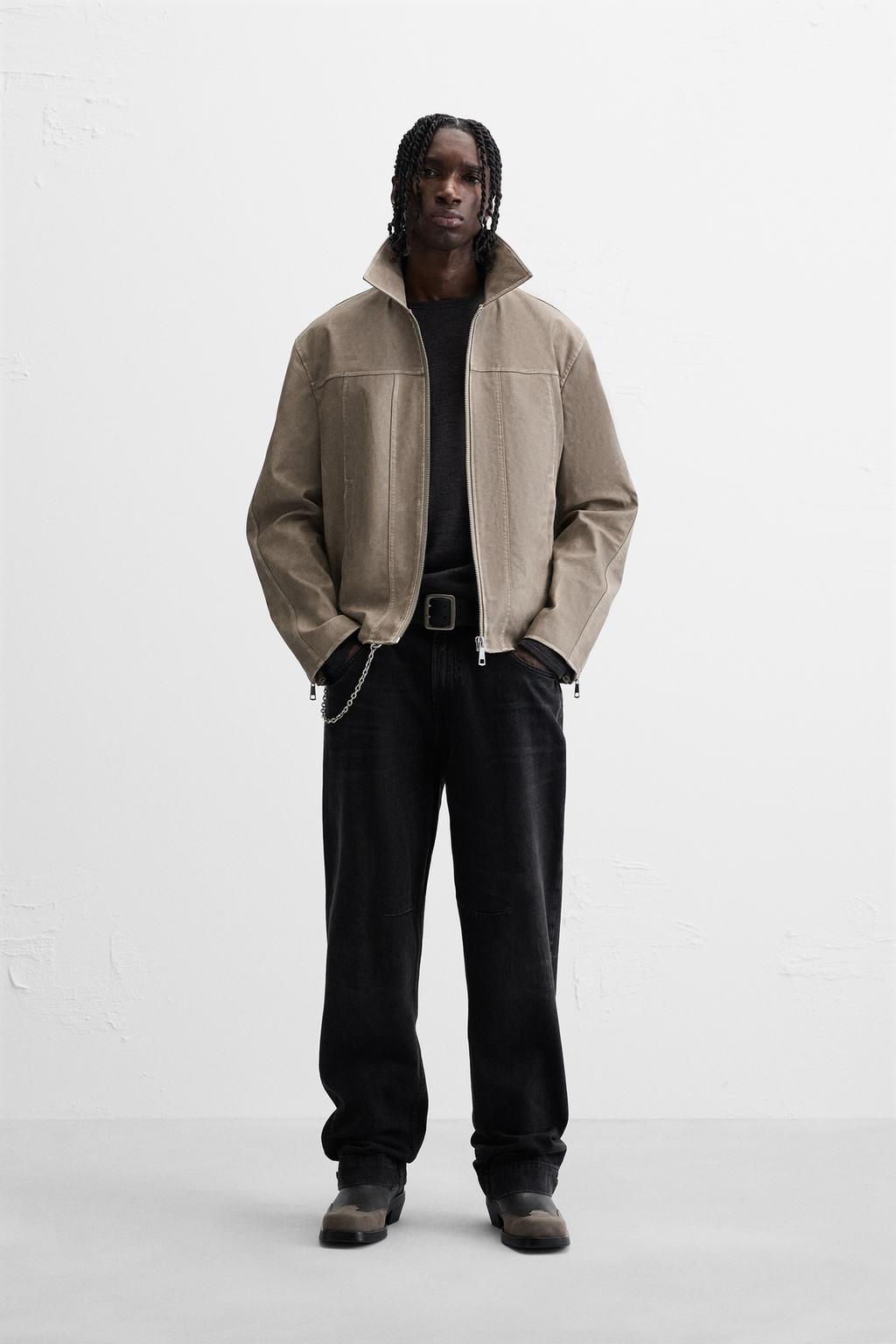 FADED LEATHER EFFECT JACKET - Zara фото 10