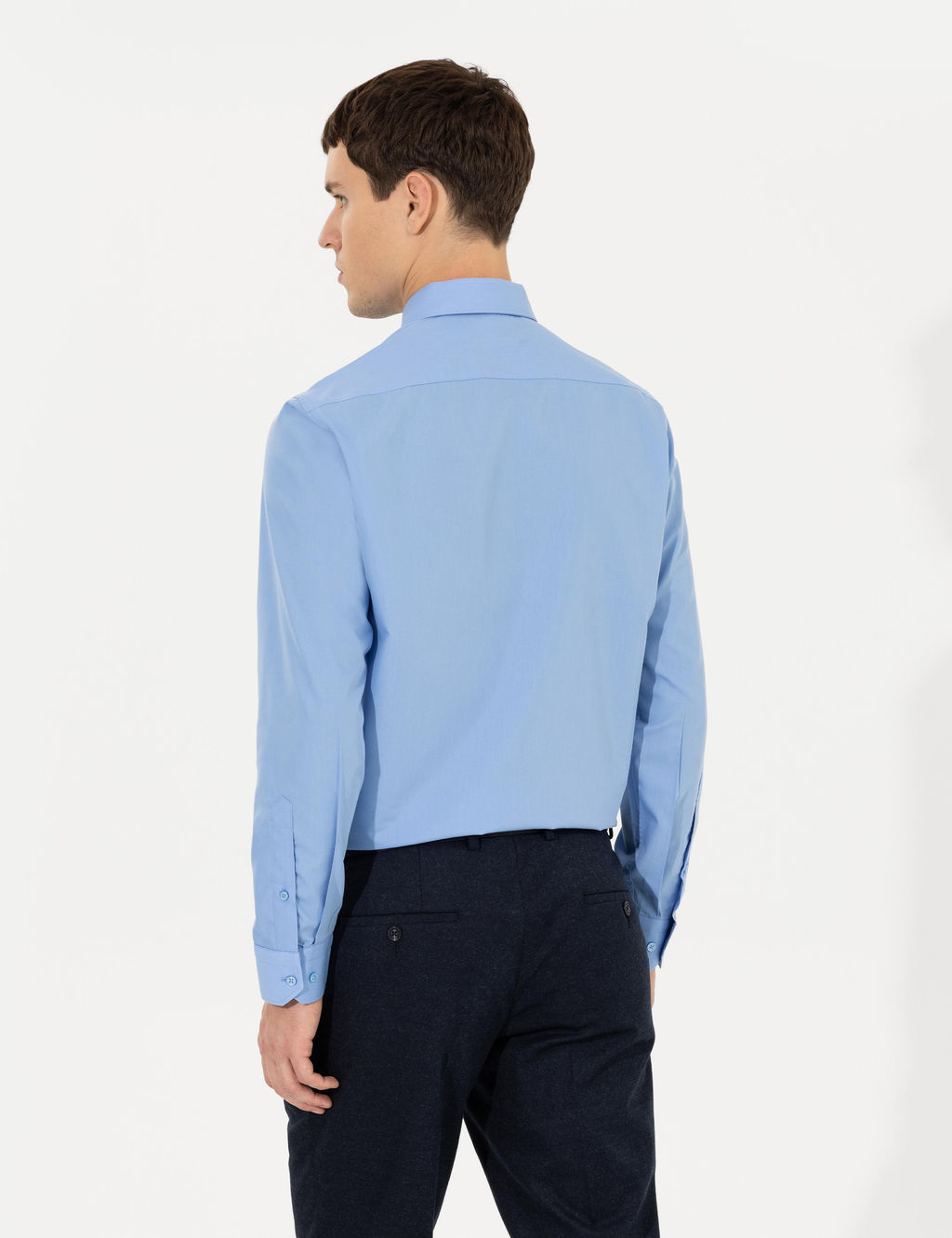 Mavi Slim Fit Uzun Kollu Klasik G_mlek