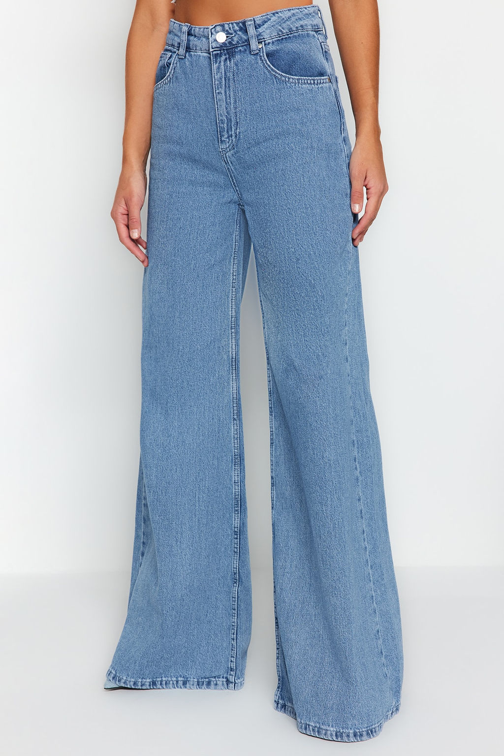 Mavi Yuksek Bel Ekstra Wide Leg Palazzo Jeans TWOSS23JE00286 - Trendyolmilla фото 6