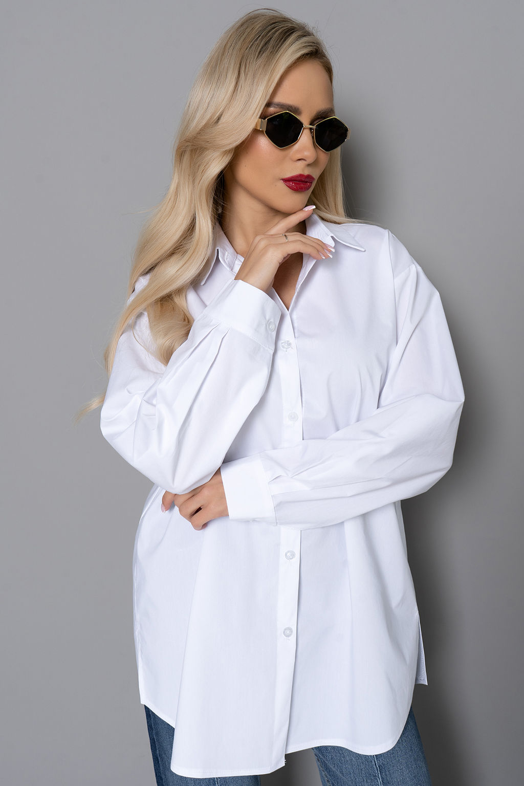 Рубашка (белый) Б11-133 - Николь фото 3