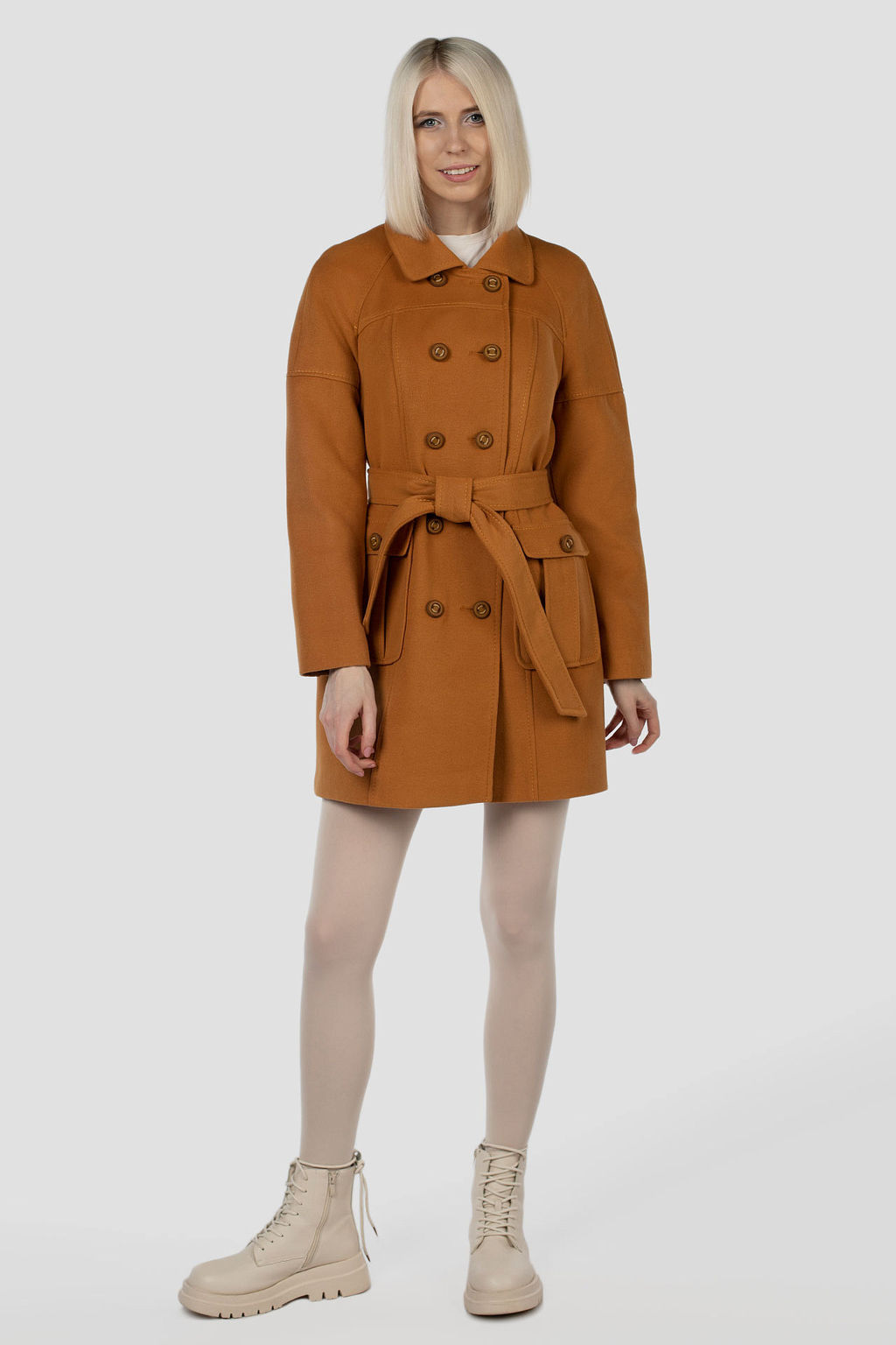 01-05422 Пальто женское демисезонное (пояс) - Империя пальто фото 2