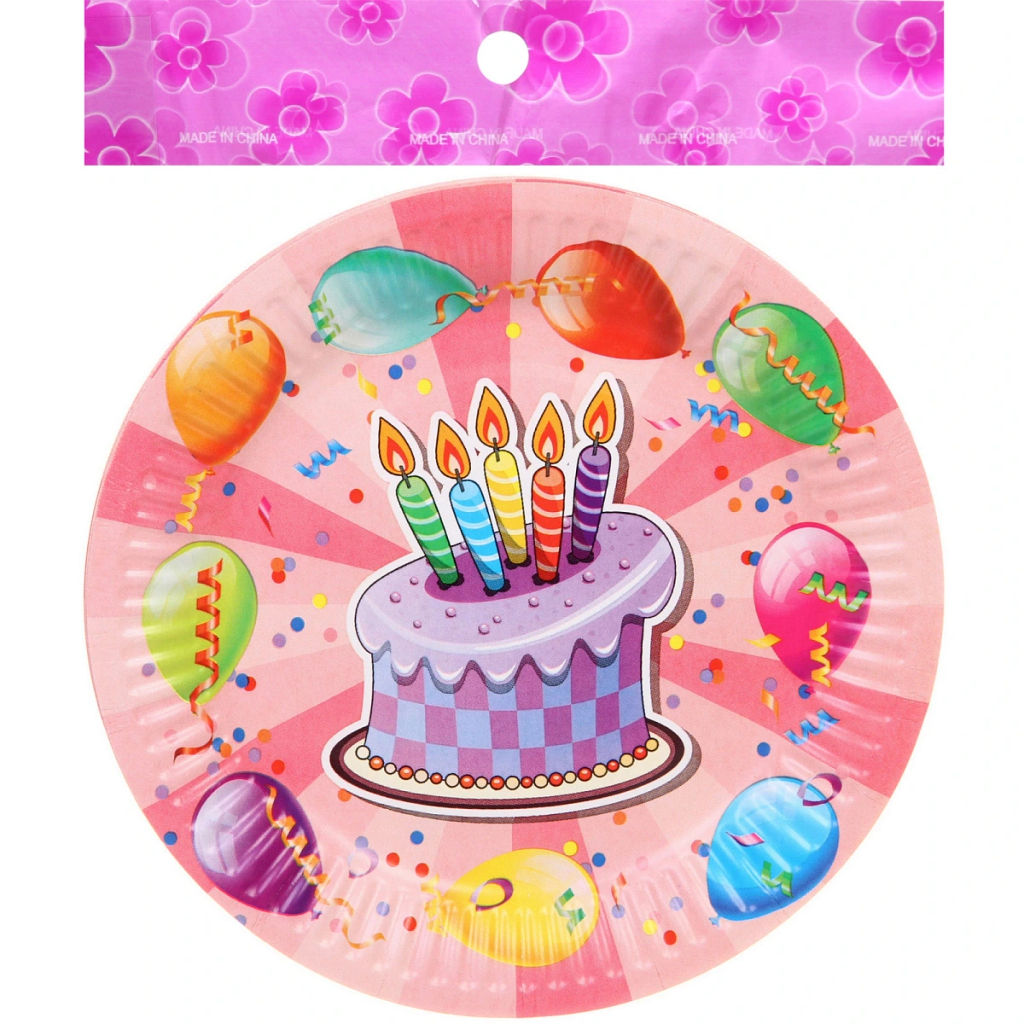 Тарелка бумажная 18 см в наборе 10 шт "Тортик"