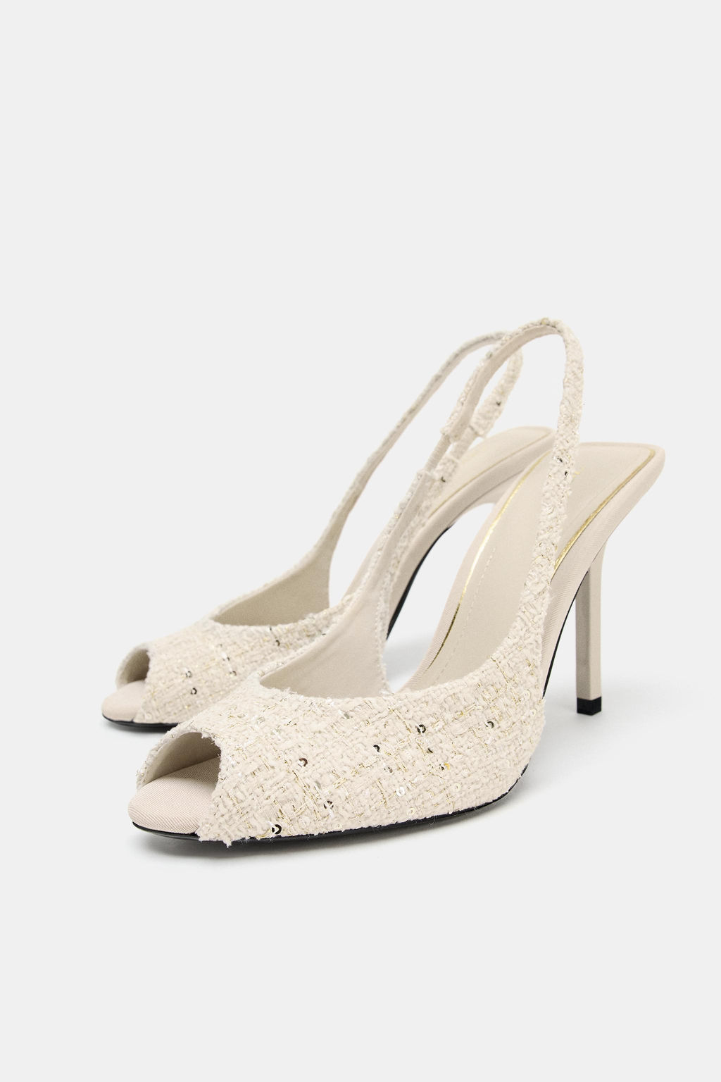 OPEN-TOE FABRIC SLINGBACK SHOES - Zara фото 2