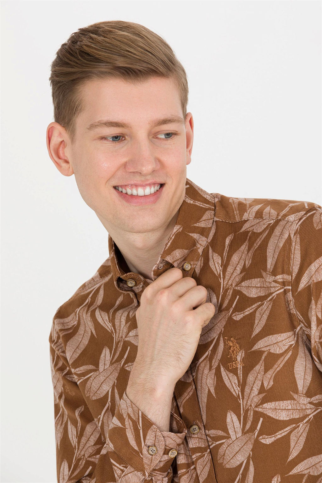 U. S. Polo Assn Мужская рубашка светло-коричневого цвета с длинным рукавом - U.s. polo assn фото 10