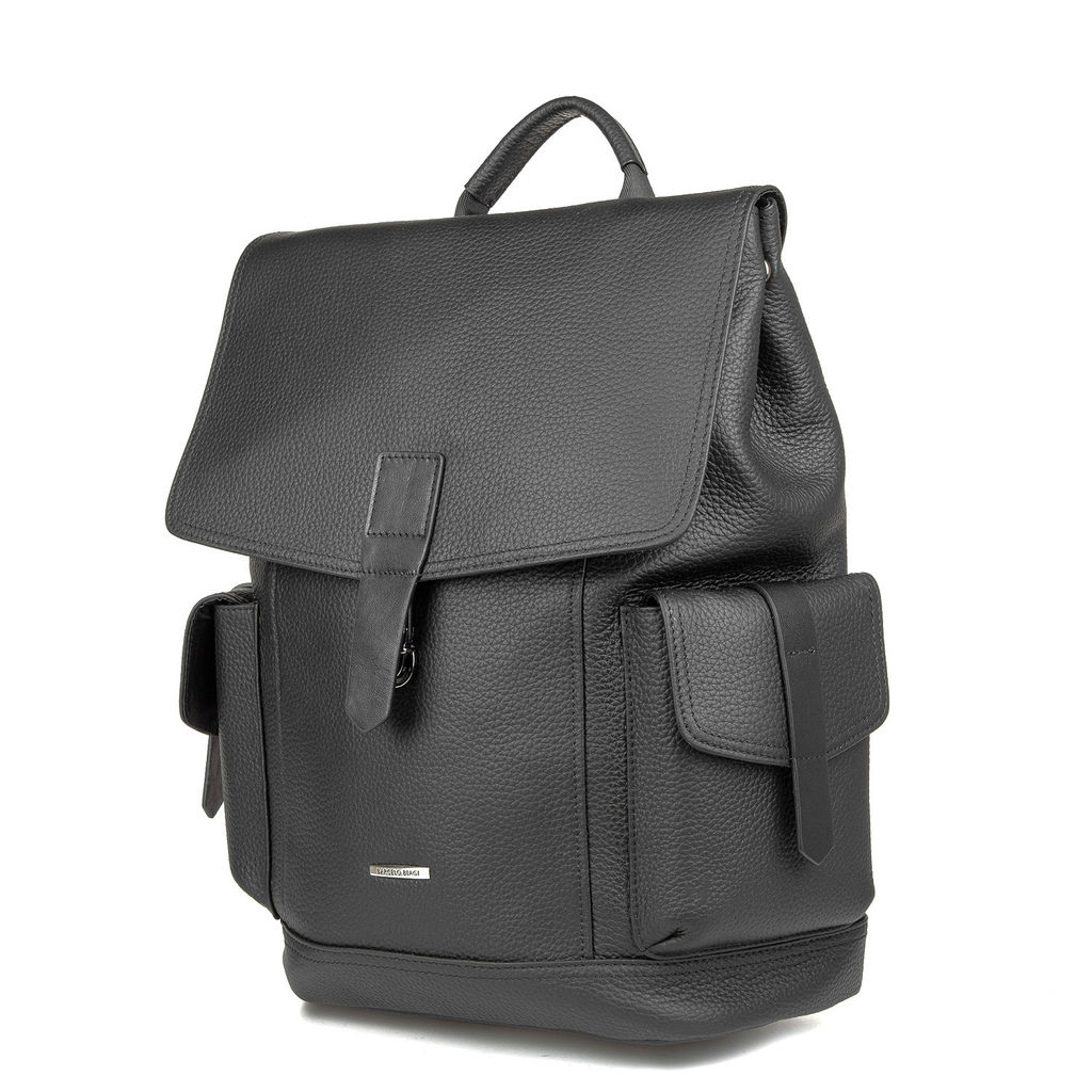 5095 black, Мужской кожаный рюкзак, Barcelo Biagi