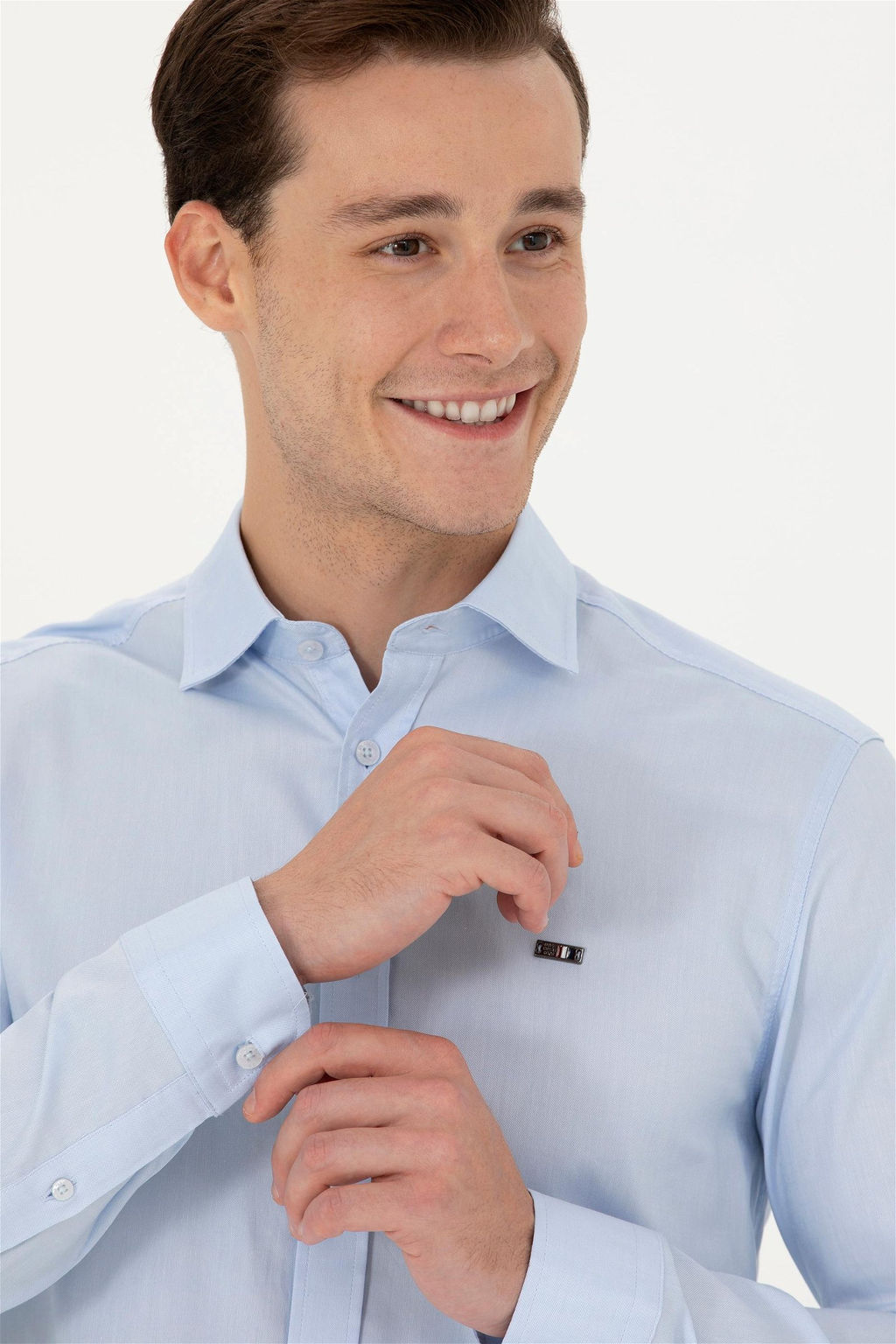 U. S. Polo Assn Мужская голубая базовая рубашка с длинным рукавом - U.s. polo assn фото 2